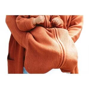 NEW GOUMI KIDS cotton knit baby wearable blanket in clay